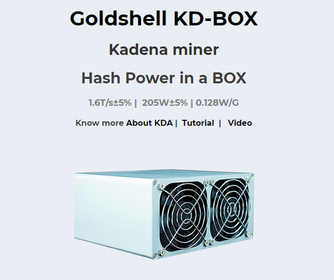 Κατανάλωση 205W μηχανών μεταλλείας κιβωτίων KDA ανθρακωρύχων KD Goldshell 1.6T χαμηλού θορύβου